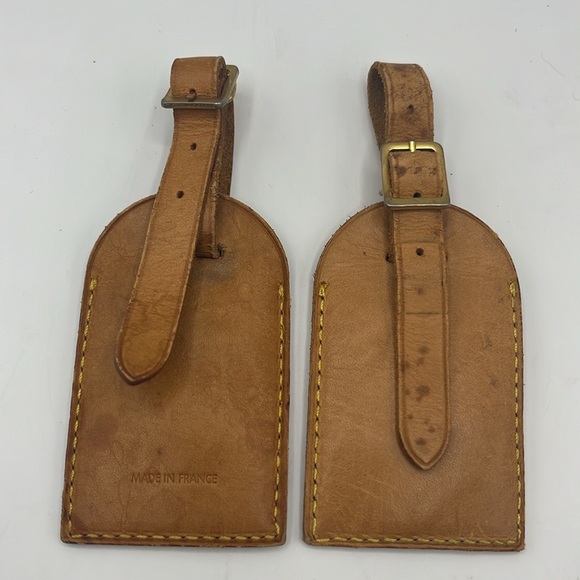 Louis Vuitton Brown Leather Luggage Tags - Picture 2 of 4